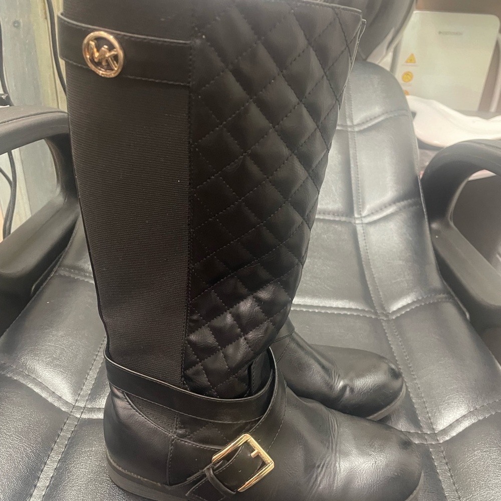 Michael Kors Black Quilted Kids Boots
